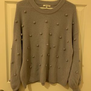 Madewell periwinkle Pom-Pom sweater.